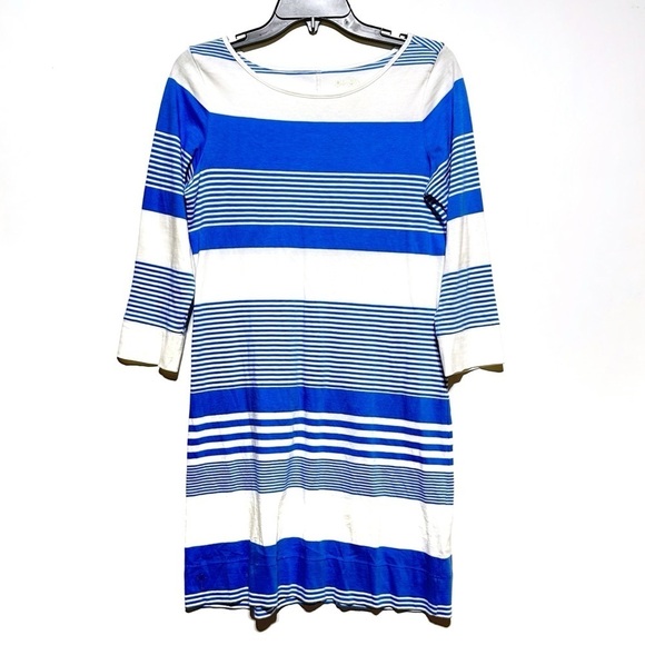 Lilly Pulitzer Dresses & Skirts - Lilly Pulitzer Marlow Bay Blue Coconut Stripes Dress Cotton Size S 3/4 Sleeves